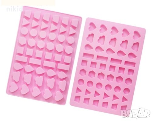 Геометрични фигурки форми малки силиконов молд форма желирани бонбони лед фондан шоколад гипс смола , снимка 3 - Форми - 33303899