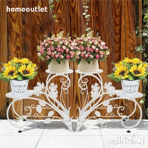 Цветарник от ковано желязо UNHO XJJ686-WT, снимка 3 - Стайни растения - 49084623