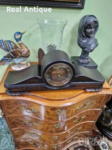 Уникален голям антикварен колекционерски каминен часовник , снимка 3 - Антикварни и старинни предмети - 49465593