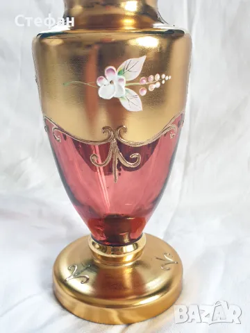 Стъклена ваза Бохемия, снимка 7 - Антикварни и старинни предмети - 50173851