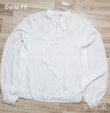 КРАСИВА бяла риза с дантела , снимка 1 - Ризи - 28516067