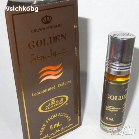 Арабско парфюмно олио - масло Al Rehab Golden 6ml аромат на дърво (oud), кехлибар, флорални нотки, к