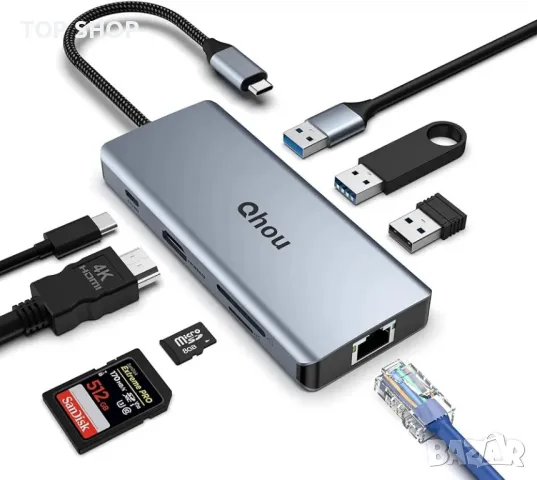 USB C хъб 4K HDMI докинг станция