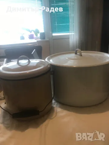 ЕМАЙЛИРАНИ СЪДОВЕ..КОТЛАРКА ЗА МЛЯКО 4.5 Л--НОВА ТЕНДЖ.11Л ВТОРА ЗАПАЗ. ЗАКАЛЕНО СТЪКЛО КАПАК Ф 28  , снимка 3 - Съдове за готвене - 48675031