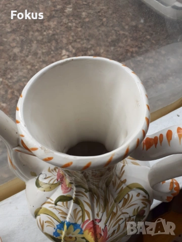 Уникат Огромен порцеланов ибрик кана - лебед, снимка 4 - Антикварни и старинни предмети - 53444727