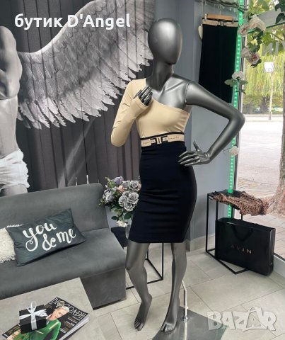 блуза с един ръкав в бежов цвят, снимка 3 - Корсети, бюстиета, топове - 38397868