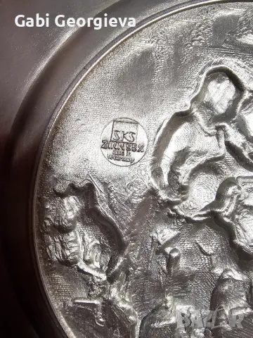 Пано,чиния за стена от калай Германия, снимка 2 - Антикварни и старинни предмети - 48981437