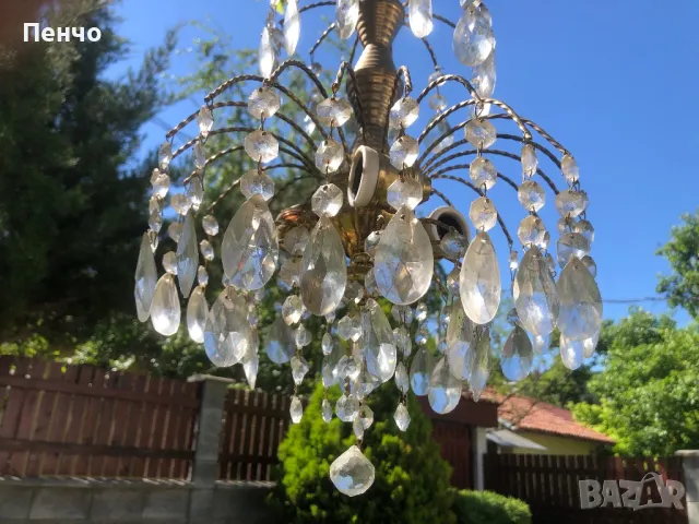 старинен кристален полилей, снимка 7 - Антикварни и старинни предмети - 50342593