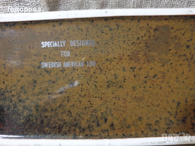 Порцеланов сувенирен поднос -specially designed for swedish american line, снимка 6 - Антикварни и старинни предмети - 43803594