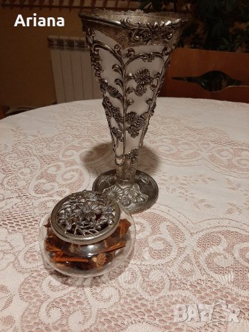 Красиви винтидж предмети с викториански обков, снимка 3 - Вази - 43023431