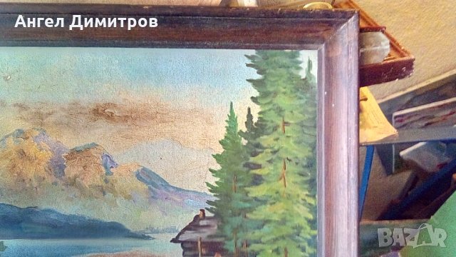 Стара маслена картина, снимка 7 - Картини - 32452061