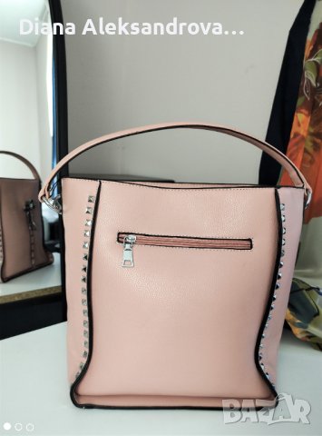 Лятна дамска чанта, голям размер, в пепелно розов цвят. 26лв., снимка 3 - Чанти - 37348415