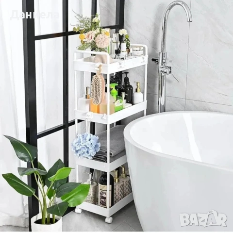 Компактна дизайнерска количка-етажерка за организиране на баня и кухня, снимка 4 - Други стоки за дома - 53256926