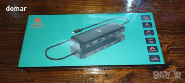 USB C докинг станция за лаптоп, 2 HDMI*4К, 1000Mbps Ethernet, 5 USB A/C порта, слот за SD/TF карта, снимка 8 - Друга електроника - 50007636