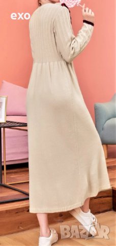 Макси рокля, Стилна рокля есен зимa, Топла рокля, Ефектна рокля, снимка 2 - Рокли - 43089380