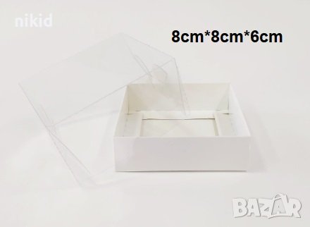 картонена кутия с прозрачен капак картонени кутии за ръчна изработка сувенир сапун фигурка кутийка 