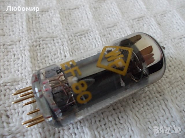 Радиолампа EF80 WF gold pins, снимка 2 - Друга електроника - 33179490