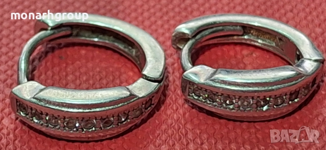 Сребърни обеци / едната не се закопчава/, снимка 6 - Обеци - 52436655