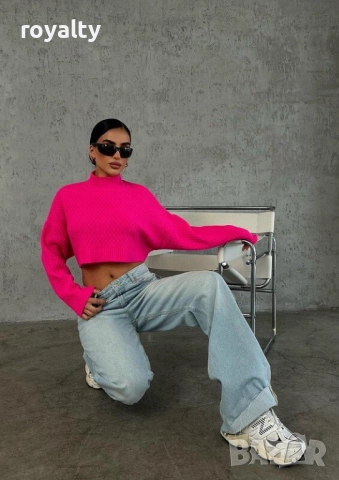 Дамска блуза с гол гръб розов неон