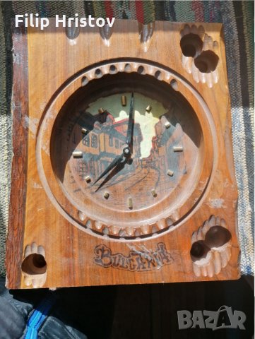 Стенен часовник от естествено дърво, снимка 2 - Антикварни и старинни предмети - 35609197