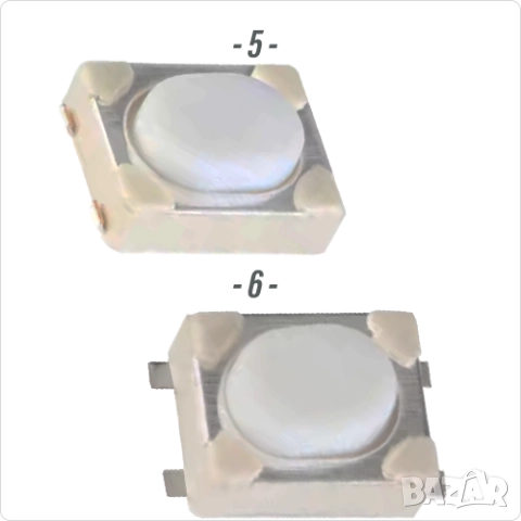 Микробутон / Тъч бутон SMD DIP монтаж , 3 PIN Tact Switch Button 4 PIN, снимка 4 - Друга електроника - 51953115