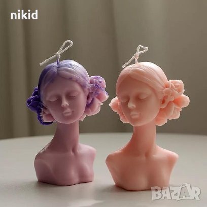 Дама красива жена с маска лице кок глава силиконов молд форма фондан смола свещ восък глина сапун , снимка 9 - Форми - 35811373