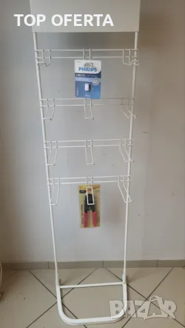 Стелаж Метален 12 окачвачи със стойка 143 х 39 см, снимка 4 - Стелажи и щандове - 47823341