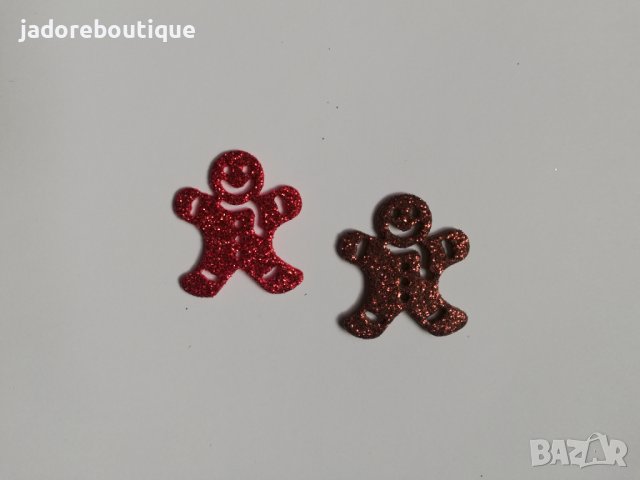 Елемент от гумена хартия джинджифилово човече коледа 4 бр скрапбук декорация , снимка 1