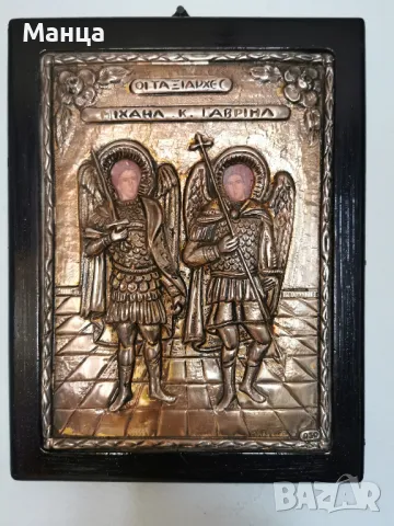 Гръцка сребърна икона Михаил и Гавраил