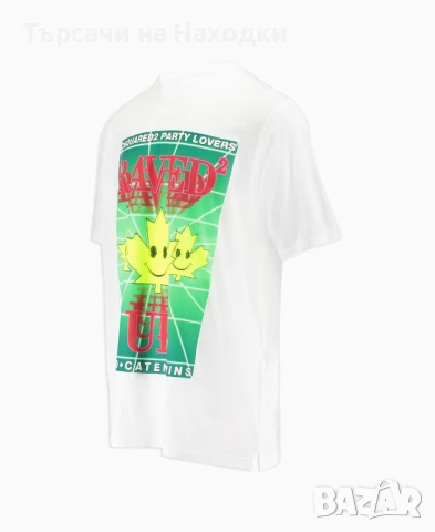Мъжка тениска DSQUARED RAVED UP бяла XL-3XL white XLarge, снимка 10 - Тениски - 50826123