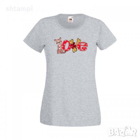 Дамска тениска Свети Валентин Dog Love 2, снимка 4 - Тениски - 35646978