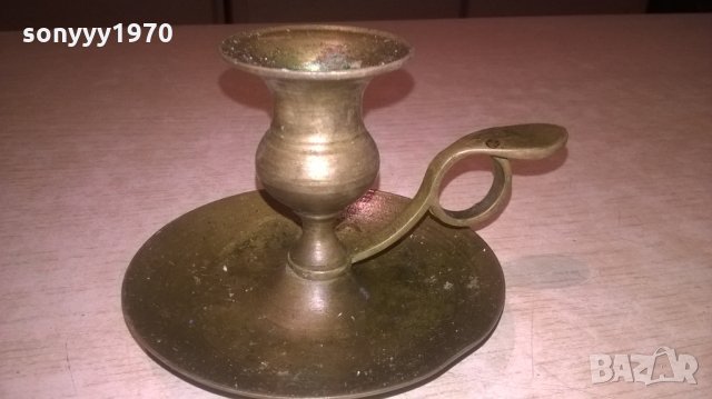 свещник-мед/месинг-внос франция-13х8см