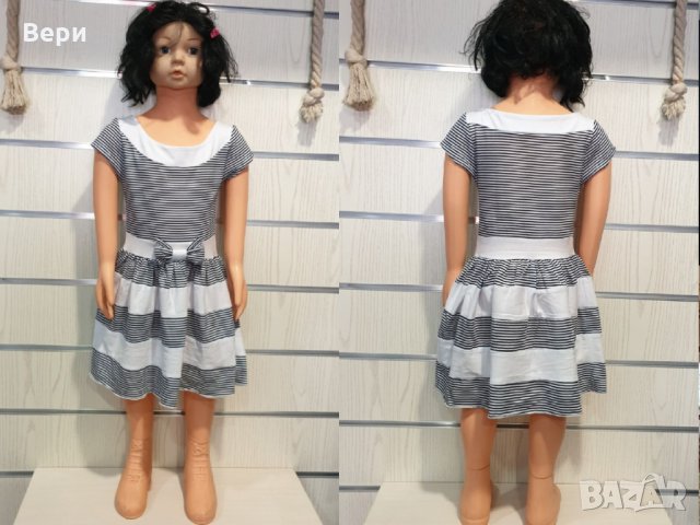 Нова детска моряшка рокличка с панделка, 12-18 месеца, снимка 9 - Бебешки рокли - 29038991