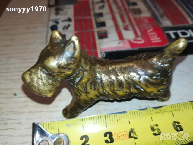 ЗАЯВЕНО-Шотландски териер-КУЧЕ МЕД МЕСИНГ-ВНОС ФРАНЦИЯ 0609251636, снимка 3 - Антикварни и старинни предмети - 51626370