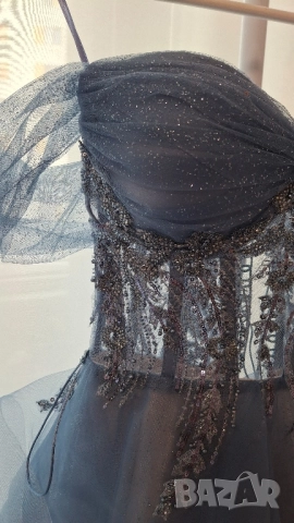 Синя рокля цвят деним размер S, снимка 5 - Рокли - 51711125