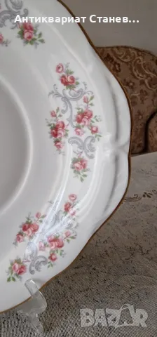 Прекрасно плато/поднос с дръжки от костен порцелан на Gainsborough ( 🏴󠁧󠁢󠁥󠁮󠁧󠁿,Англия)

, снимка 3 - Антикварни и старинни предмети - 50143340