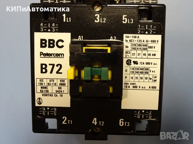 контактор BBC Petercem B72-30-11 contactor 75A 220V, снимка 3 - Резервни части за машини - 48546466