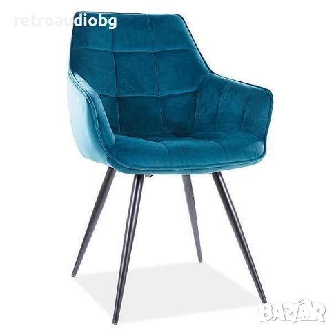  Кресло за дома ЛИЛИЯ ВЕЛВЕТ тюркоаз