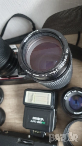 Комплект фотоапарат Minolta X-500,обективи,светкавица и др., снимка 11 - Фотоапарати - 53369910
