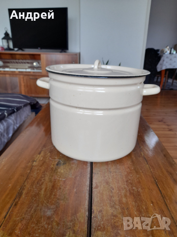 Стара Емайлирана тенджера #8, снимка 1