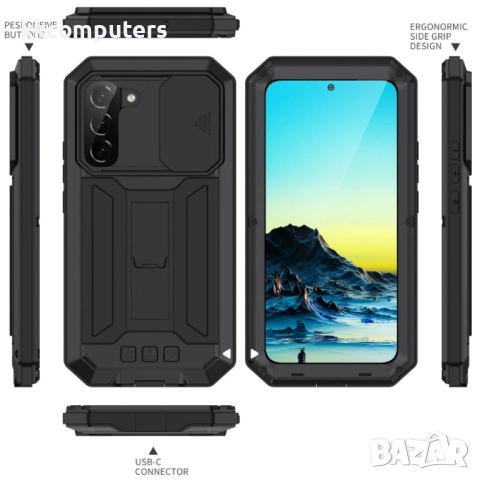 Samsung Galaxy S22 5G R-Just Удароустойчив/Водоустойчив Калъф 360 Градуса Защита и Протектор, снимка 5 - Калъфи, кейсове - 52248441