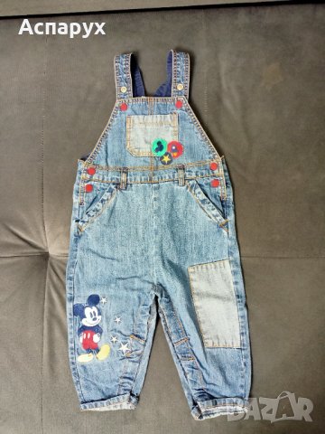 Бебешки дънков гащеризон с Мики Маус