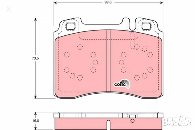 SIMER 558.1 Накладки предни MERCEDES-BENZ W124, E-класа E 320 3.2, E36 AMG 3.6 1992-1998 A0024203720, снимка 1 - Части - 34810723