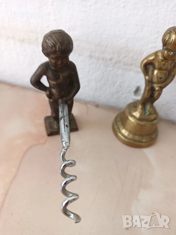 Лот бронзови фигурки - тирбушон и запушалка, снимка 3 - Колекции - 51779809