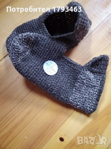 Ръчно плетени мъжки терлици от вълна' размер 43, снимка 3 - Мъжки чорапи - 50827014