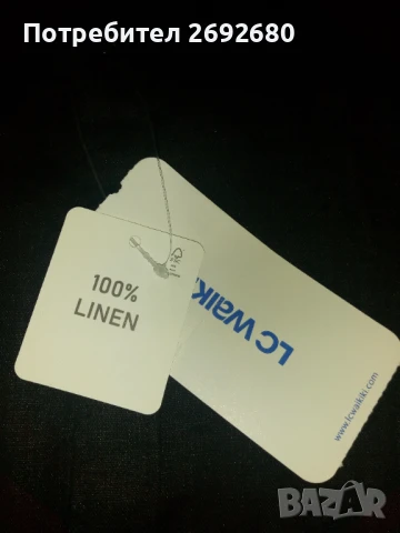 Нова с етикет мъжка черна риза L-ка 100% лен, снимка 6 - Ризи - 51328114