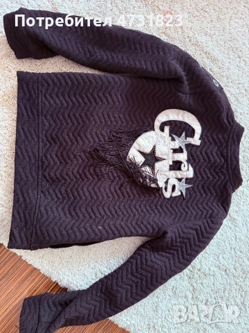 Черен суитшърт за момиче, снимка 2 - Детски якета и елеци - 53401529