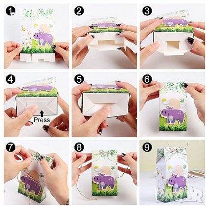 Зоо Диви Джунгла животни картонена кутия за лакомства подаръци рожден ден парти картонени кутийки, снимка 4 - Други - 32854614