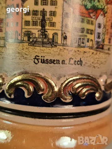 немска колекционерска халба с калаен капак 25/4, снимка 4 - Колекции - 50235458