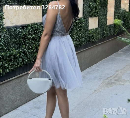 Рокля с тюл, снимка 4 - Рокли - 50611108